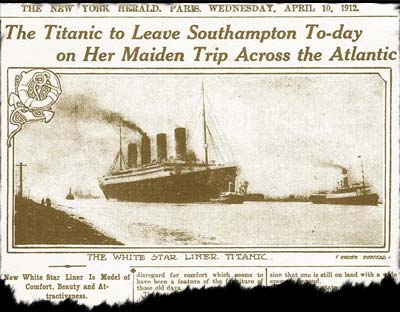 The Titanic to Leave Southampton To-day on Her Maiden Trip Across the Atlantic